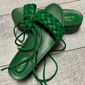 Liliana Emerald Braided Sandals